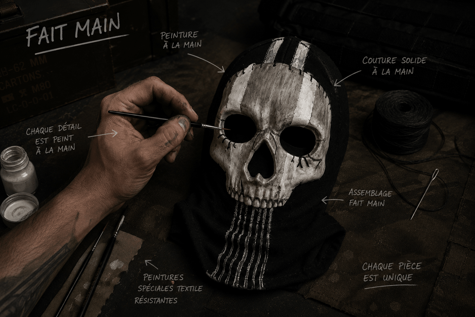 Masque Ghost Simon Riley - Fabrication artisanale - TASK FORCE GEAR