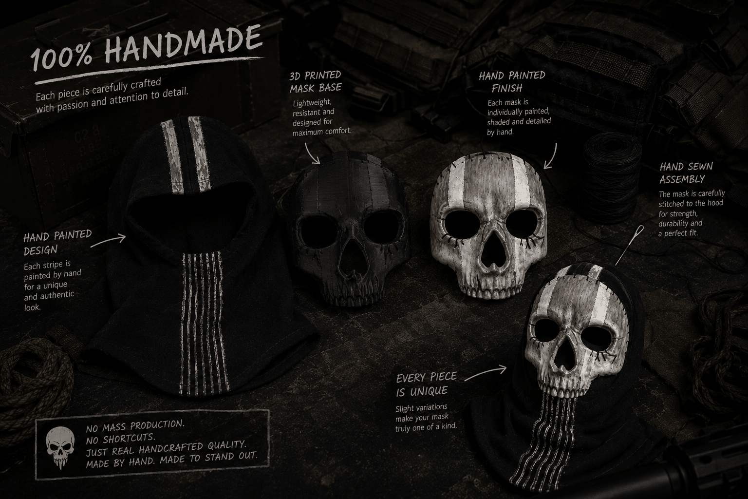Masque Ghost Simon Riley - Fabrication artisanale - TASK FORCE GEAR